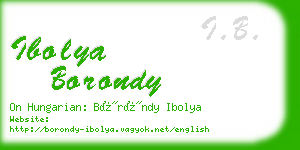 ibolya borondy business card